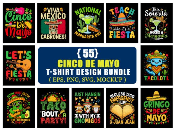 Cinco De Mayo T-Shirt Design Bundle: A Designer's Fiesta Toolkit
