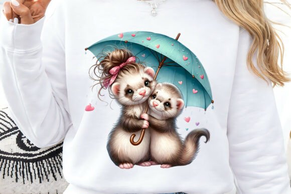 Cute Ferret Couple Love T Shirt Design: A Designer's Asset