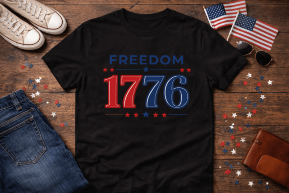 Freedom 1776 Patriotic USA Design: A Visual Anthem