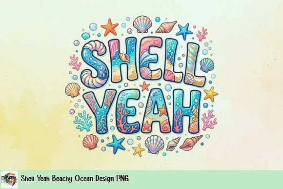 Infuse Coastal Energy: The Shell Yeah Beachy Ocean Design PNG
