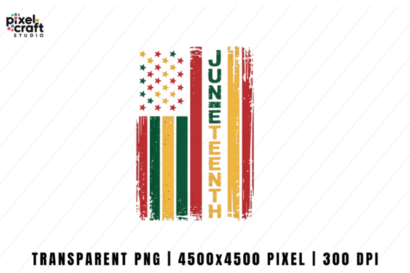 Juneteenth Flag Vintage PNG Design