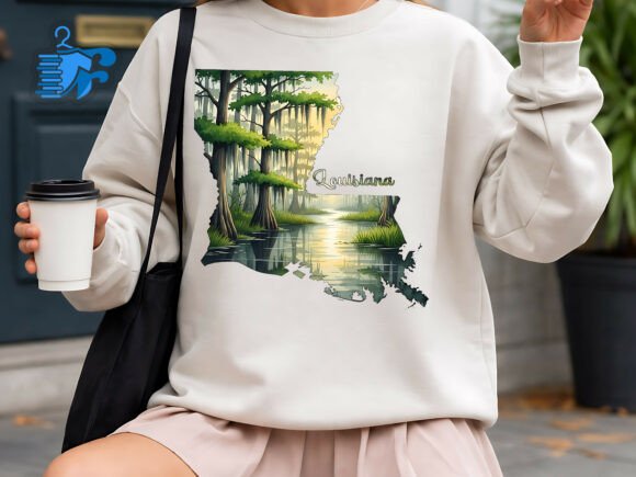 Louisiana Bayou Nature Shirt Design: A Creative Asset for Modern Projects