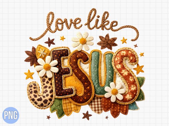 Love Like Jesus Patch Floral Design PNG: A Versatile Asset