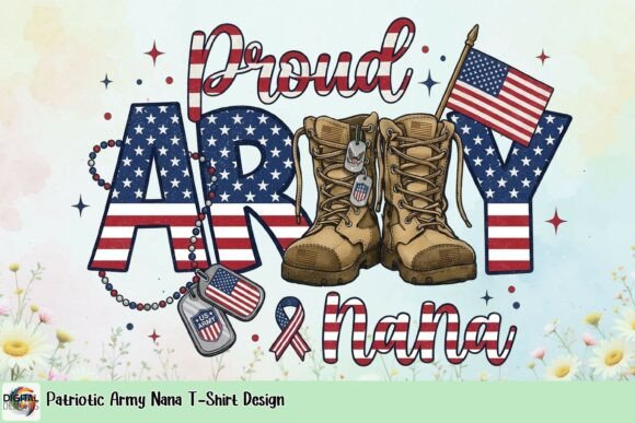 Patriotic Army Nana T-Shirt Design: A Visual Tribute