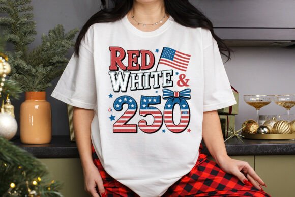 Red White 250 T Shirt Design: A Bold Graphic Asset