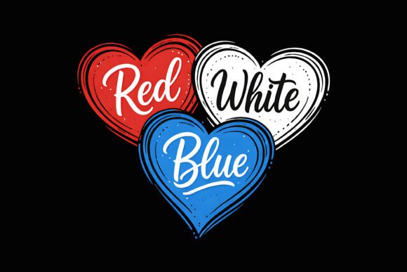 Red White Blue Heart Design: A Patriotic Visual Asset
