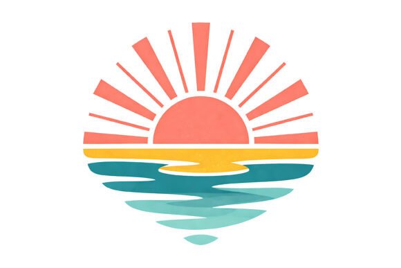Retro Sunset Ocean Waves Design: A Visual Journey