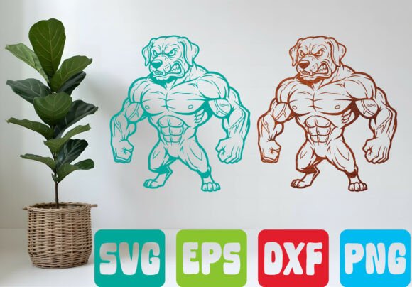Unleash Creativity: The Angry Muscle Dog SVG Design